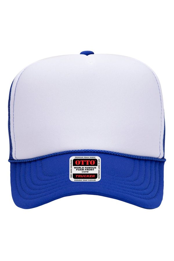 OTTO Royal with White Foam Front High Crown Trucker Hat Fashion - Image 2