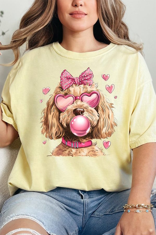 Doodle Dog Hearts Comfort Colors Adult Ring-Spun Cotton Tee Cheap