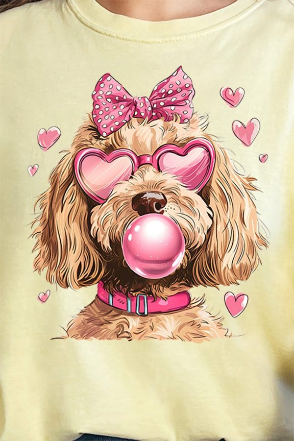 Doodle Dog Hearts Comfort Colors Adult Ring-Spun Cotton Tee Cheap - Image 2