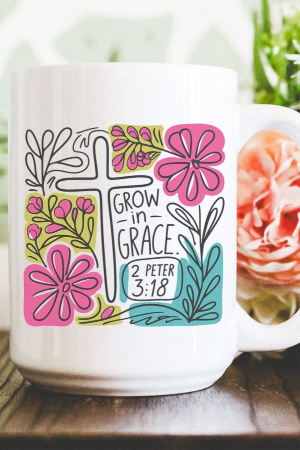 Grow In Grace Doodle Ceramic Mug Online Sale
