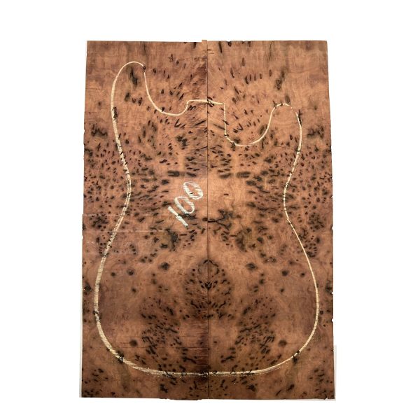 Australian Red Gum Burl Acoustic  Electric Guitar Wood Drop Top Set | 21  x 14  x 3 8   #100 For Sale - Image 4