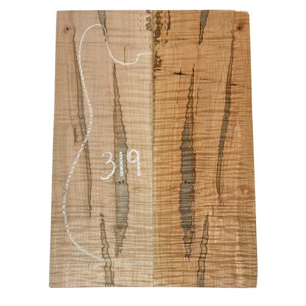 Flame Ambrosia Maple Bookmatched Guitar Drop Top 21  x 7-3 8  x 1 4  #319 Online - Image 3