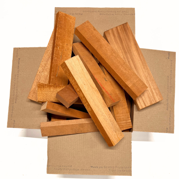 Box of Mahogany 12  x 12  x 6  Wood Scrap DIY Craft Carving Scroll Short Lumber Cutoff Boards Sale - Image 2