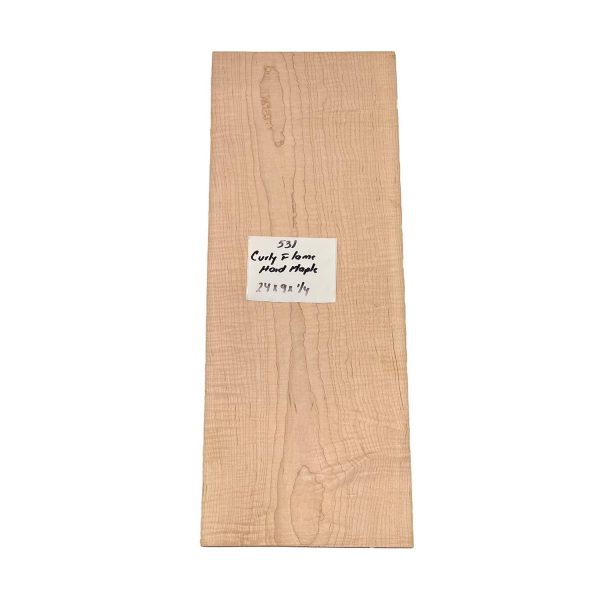 Curly Flame Hard Maple Drop Top 24  x 9  x 1 4  #531 For Sale